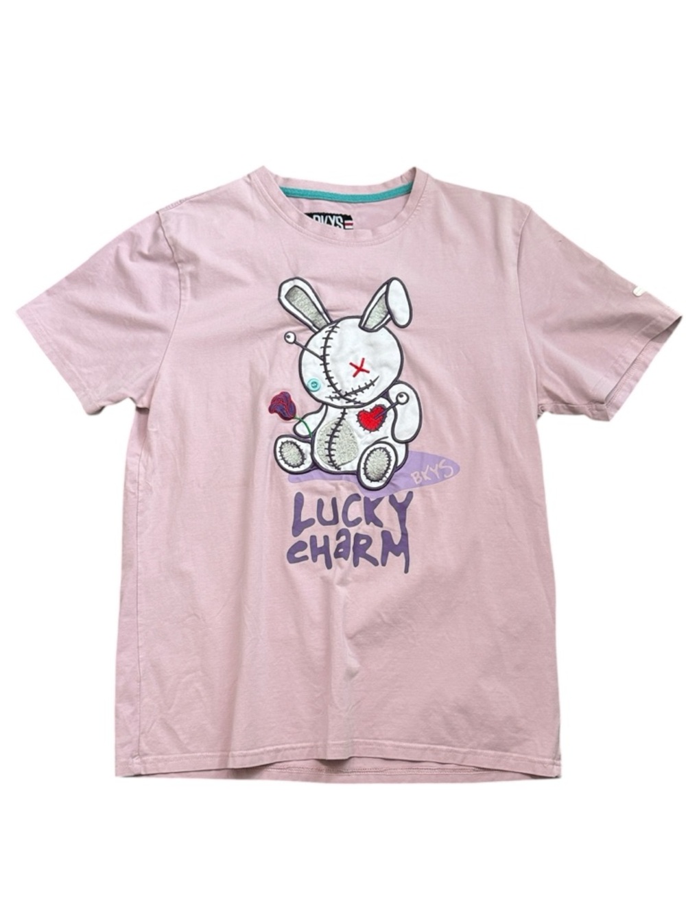 BKYS Lucky Charm Graphic Tee Men’s Medium Pink Bunny Streetwear Shirt